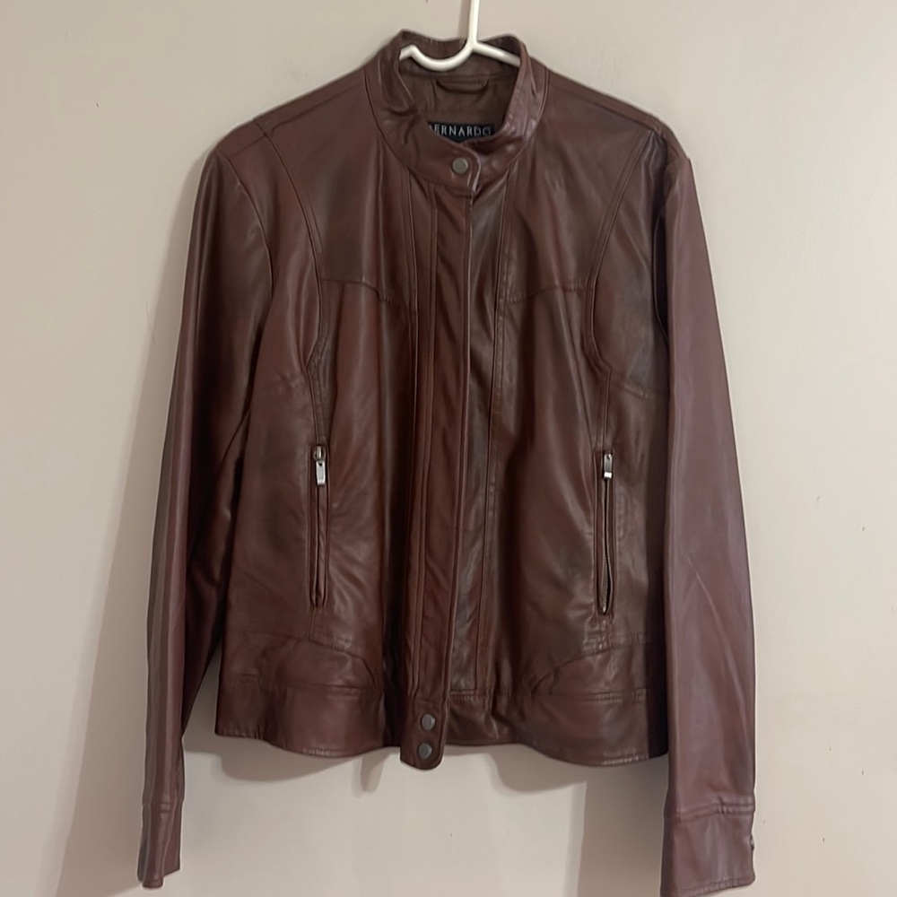 Faux Leather Brown Jacket XL
